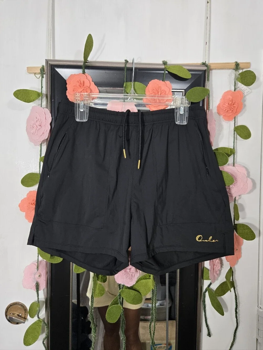 Ouber Men's Light Athletic Short Workout Quick Dry Shorts Sz Large Black